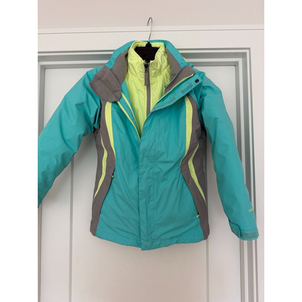 The North Face Girls M 10/12 HyVent 3 in 1 Jacket Coat Turquoise Insulated